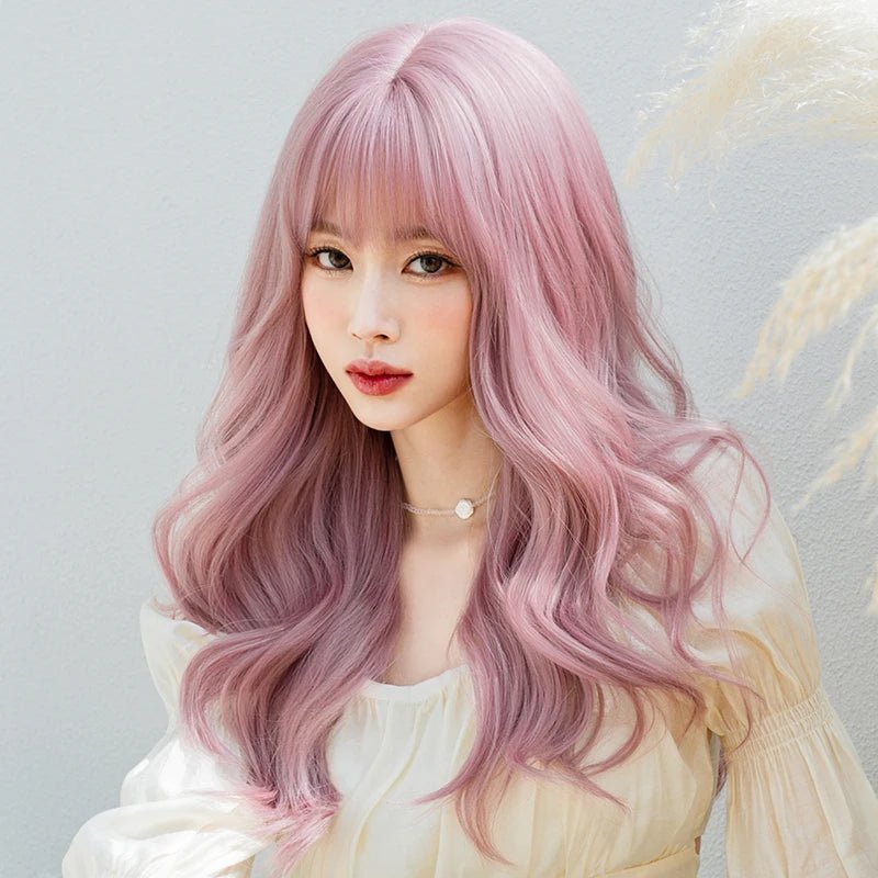 Long Wavy Wigs with Bangs - HairNjoy