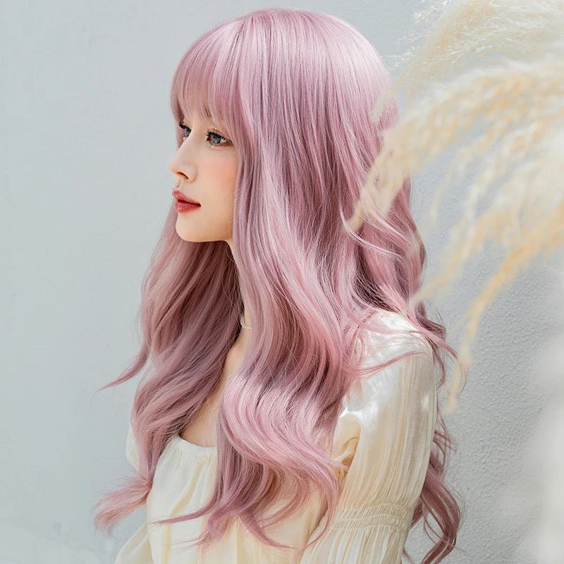 Long Wavy Wigs with Bangs - HairNjoy