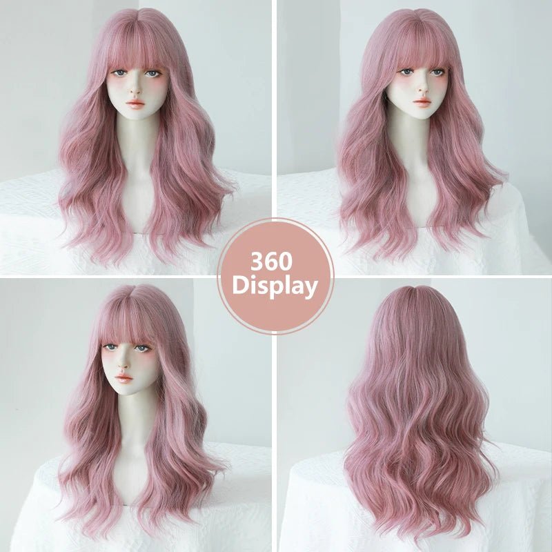 Long Wavy Wigs with Bangs - HairNjoy