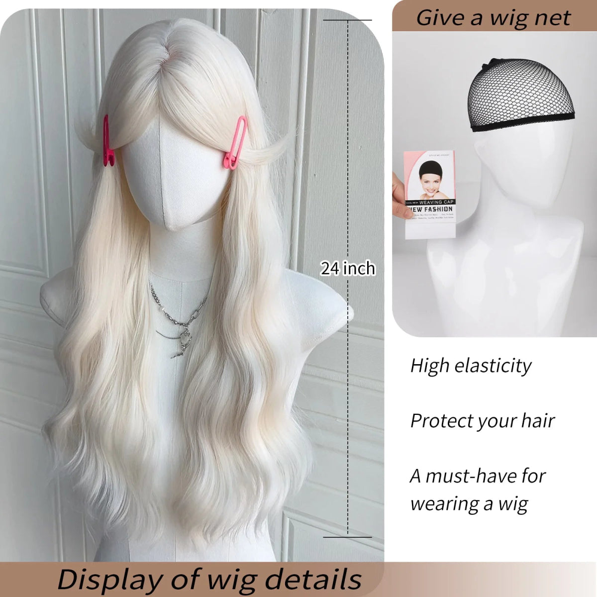 Long White Wavy Cosplay Wig - HairNjoy