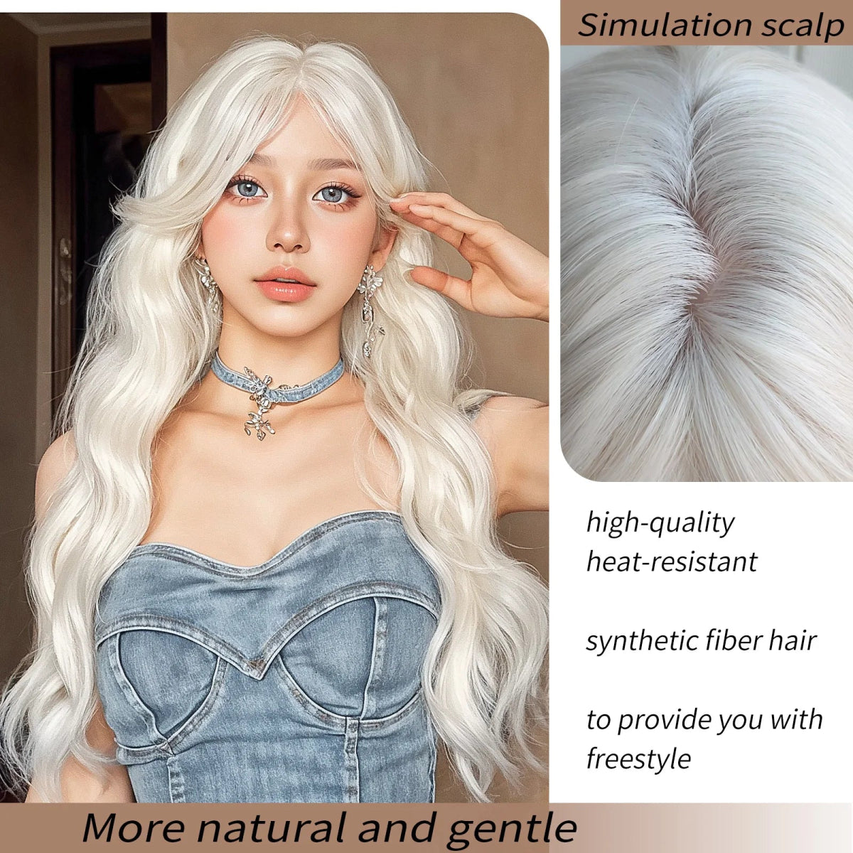 Long White Wavy Cosplay Wig - HairNjoy