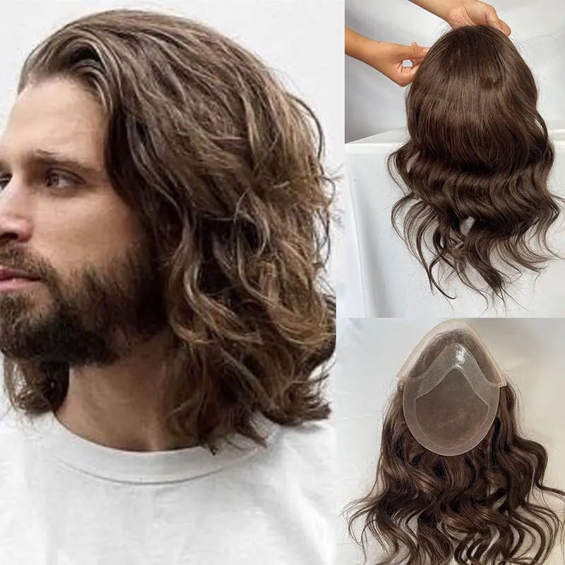 Men’s Dark Brown Wave Toupee - HairNjoy