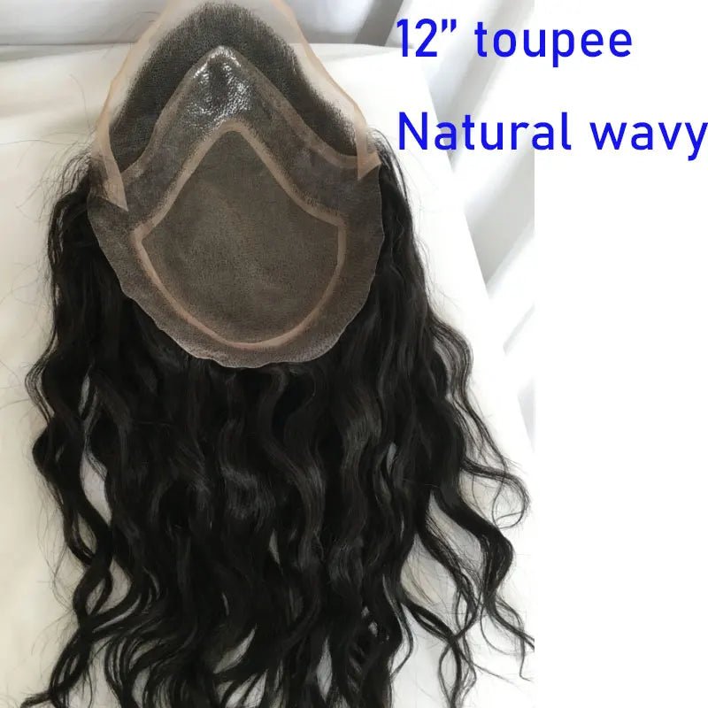 Men’s Natural Wavy Remy Hair Toupee - HairNjoy