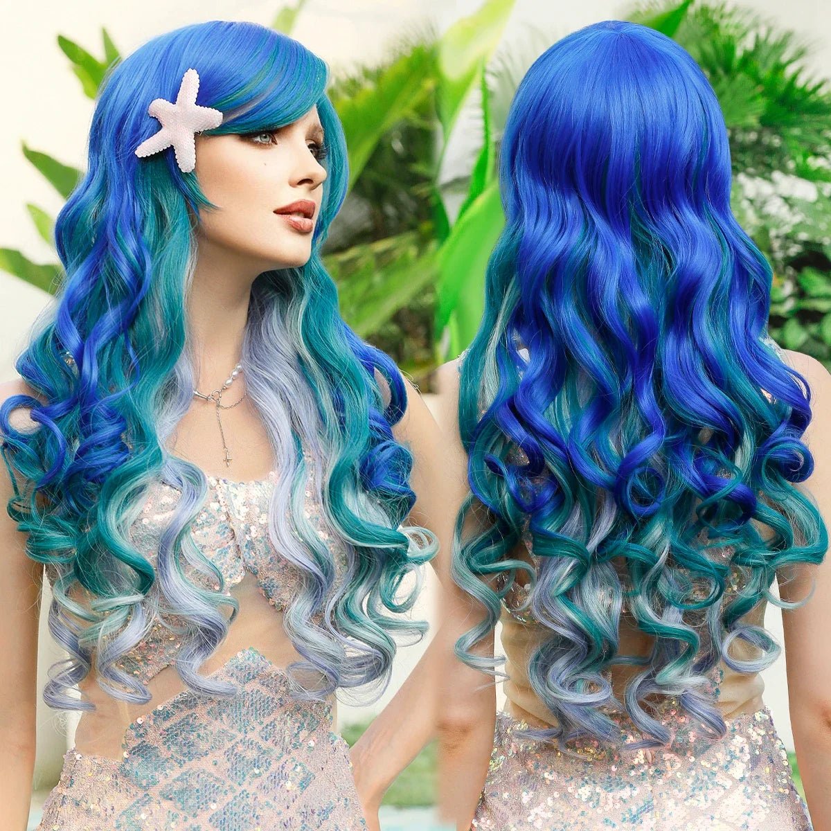 Mermaid Gradient Wavy Wig - HairNjoy