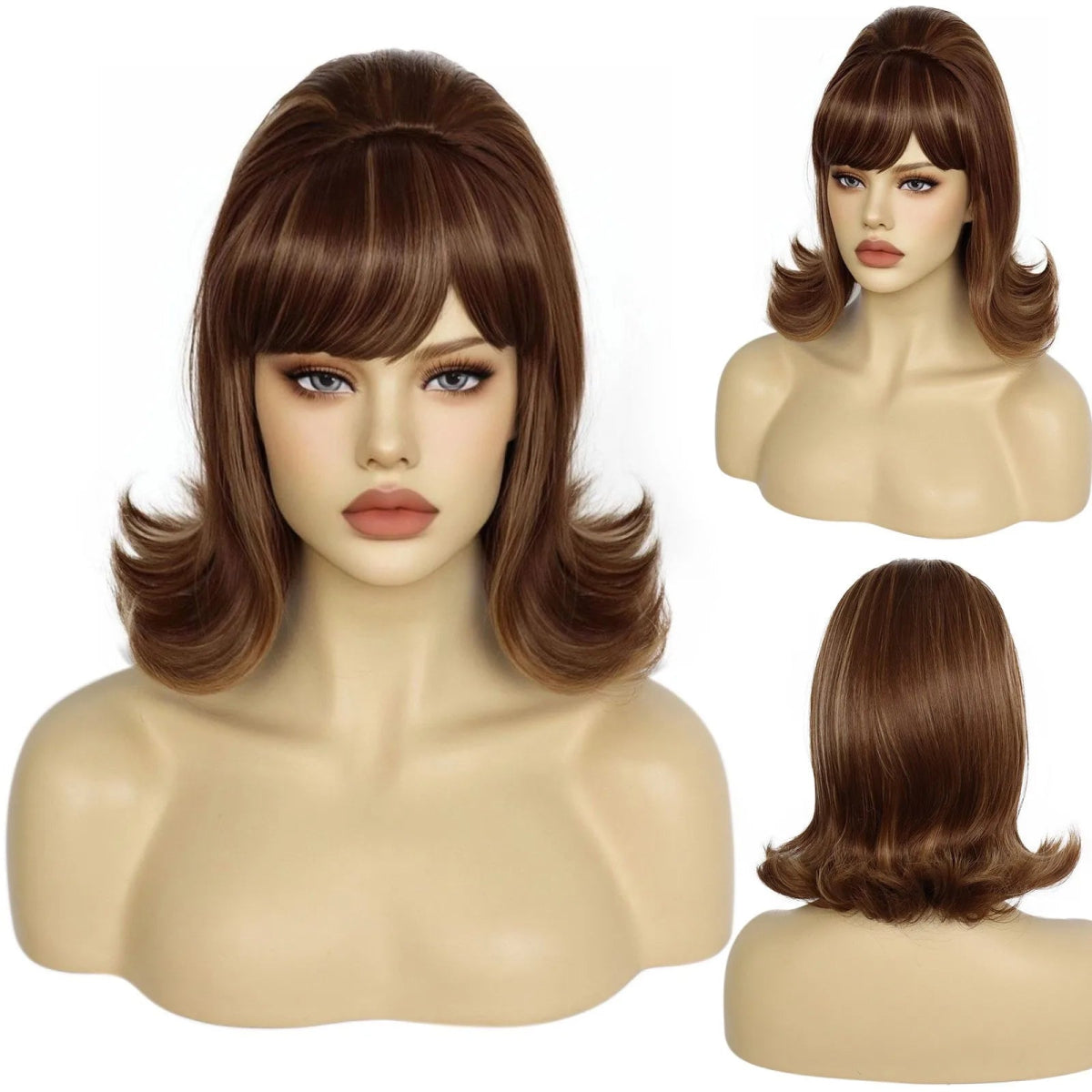 Mix Brown Silky Smooth Synthetic Hair Wig - HairNjoy