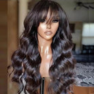 Natural Black Human Hair Wig With Bangs - HairNjoy