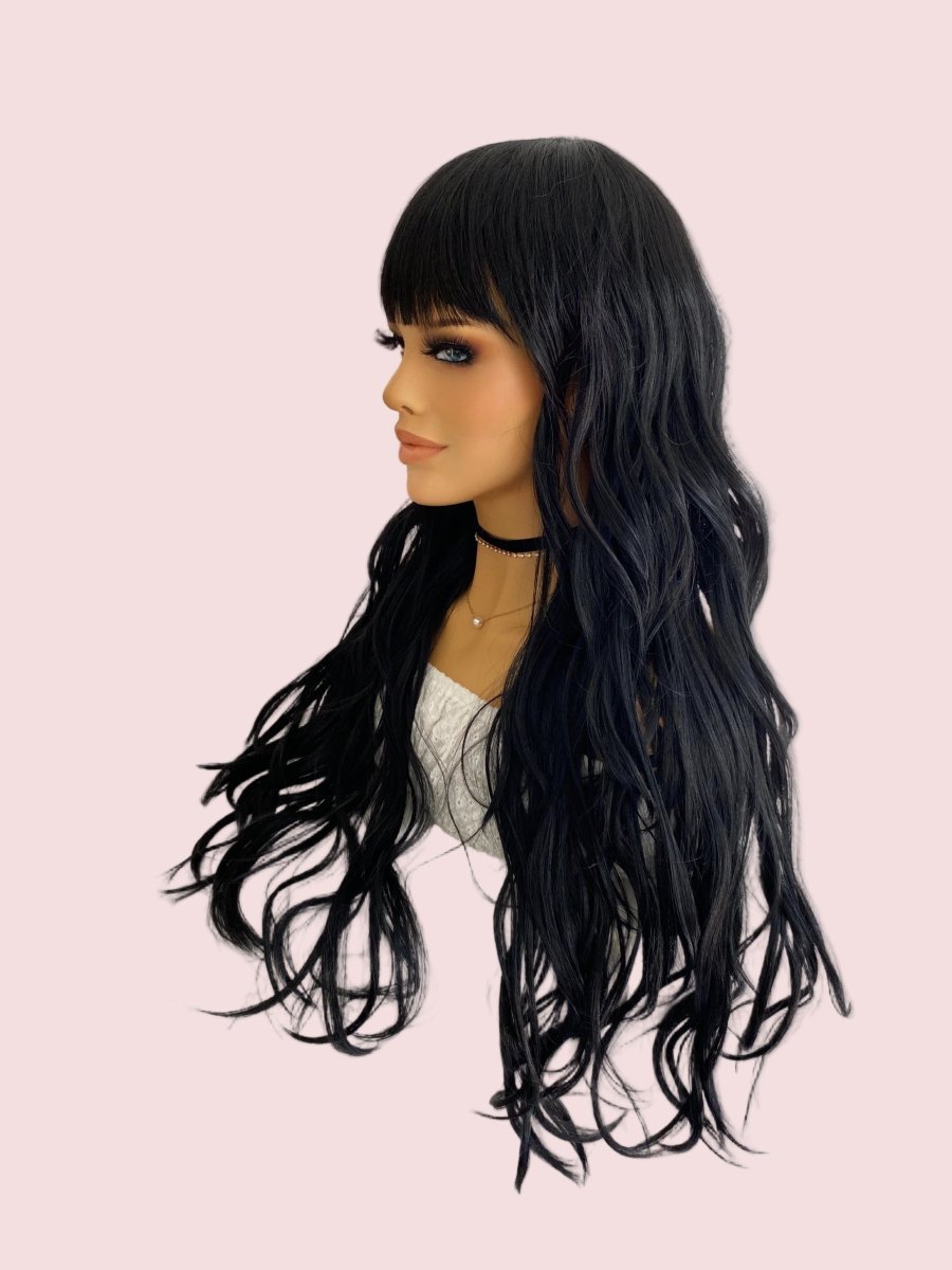 Natural Black Long Wavy Wig - HairNjoy