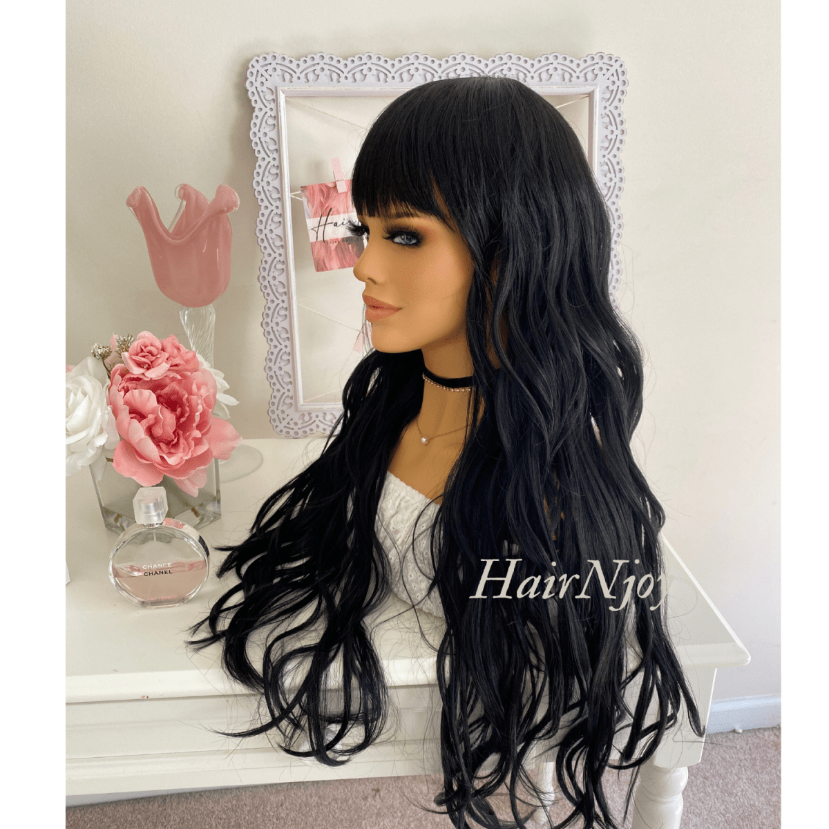 Natural Black Long Wavy Wig - HairNjoy