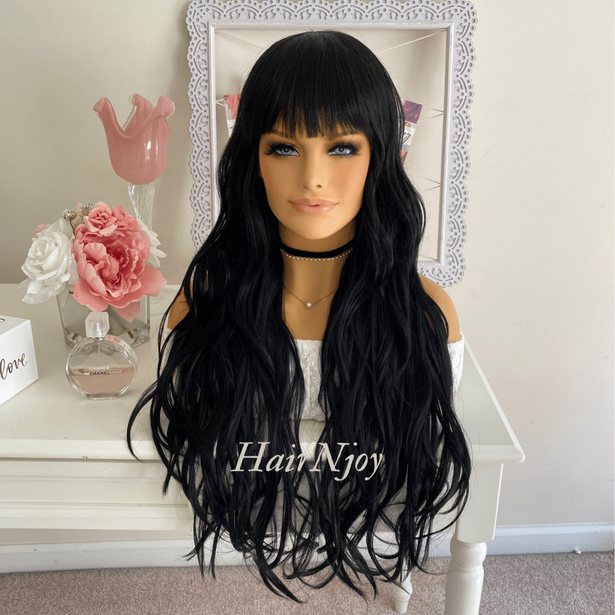 Natural Black Long Wavy Wig - HairNjoy