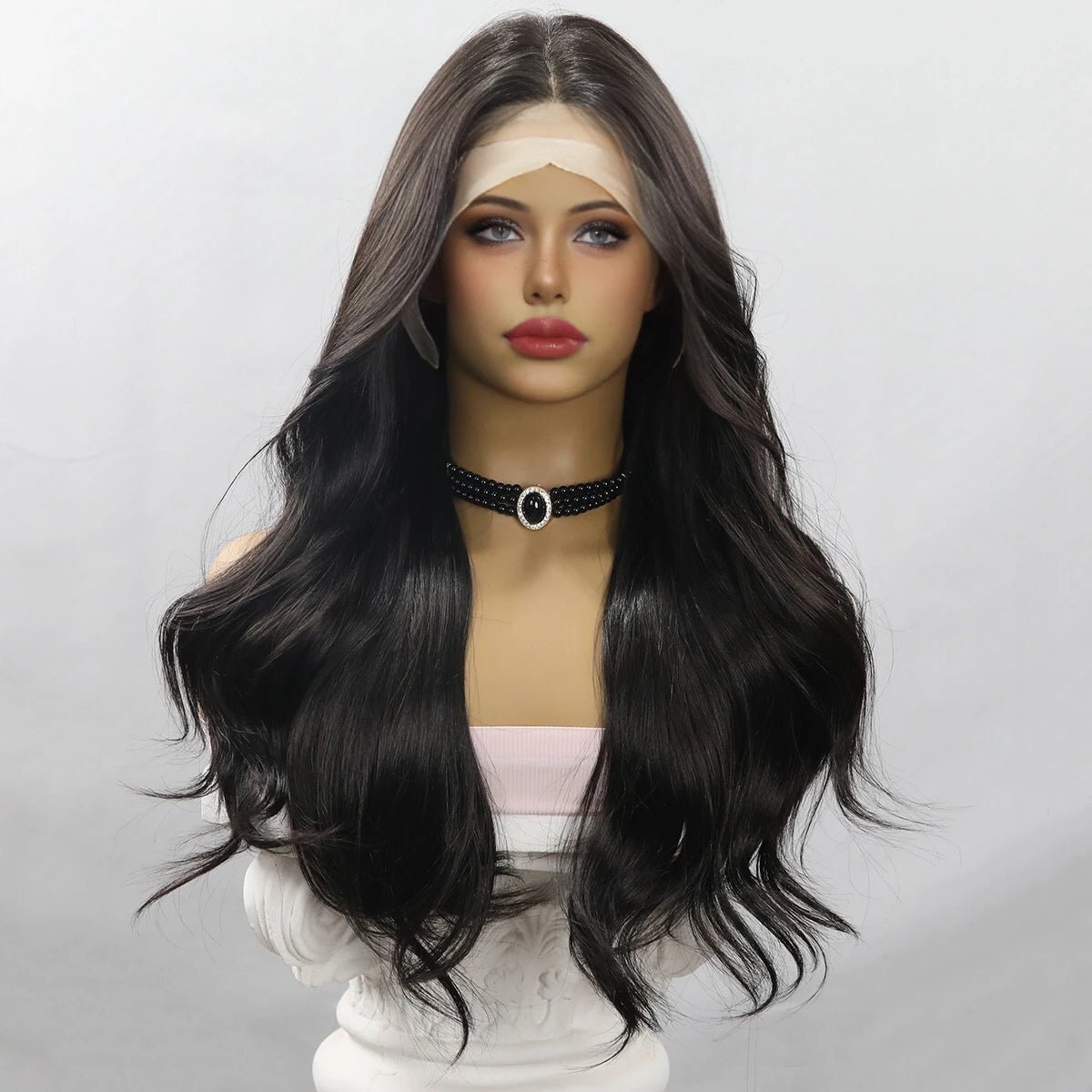 Natural Black Long Wavy Wigs - HairNjoy