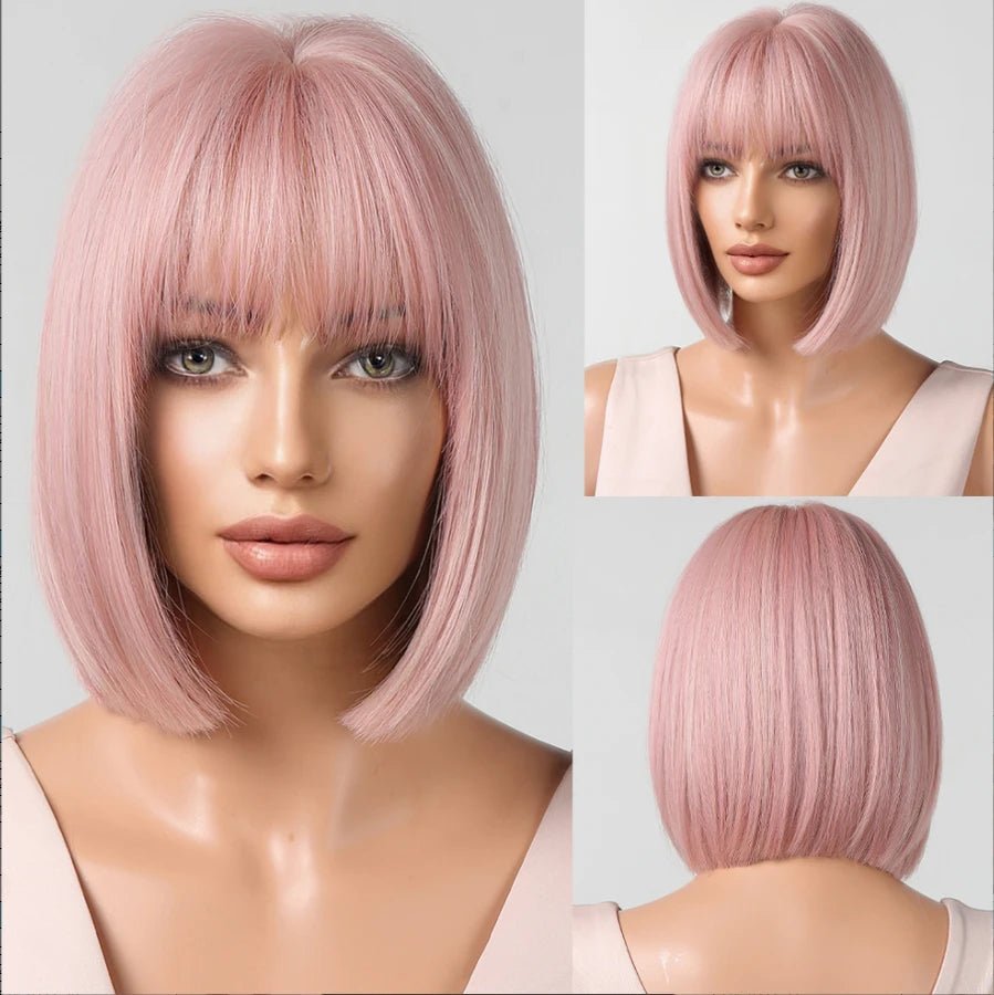 Natural Cosplay Short Straight Bob Wigs - HairNjoy