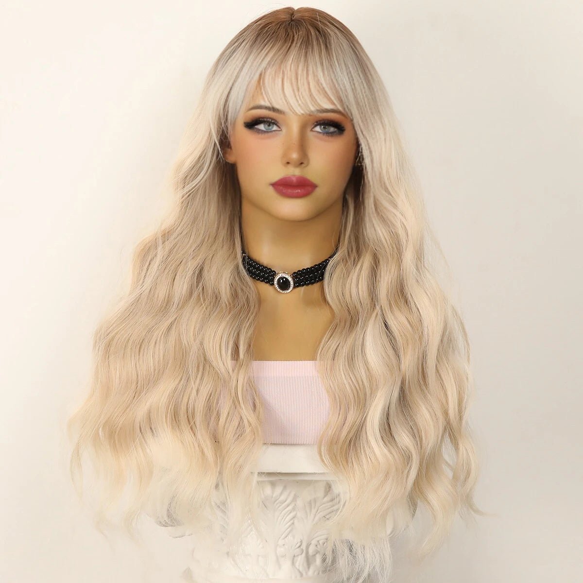 Natural Gray White Long Curly Wig - HairNjoy