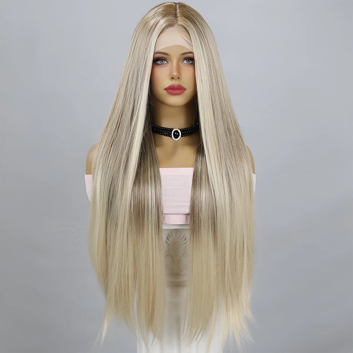 Natural Silver Gray Gradient Lace Front Wig - HairNjoy