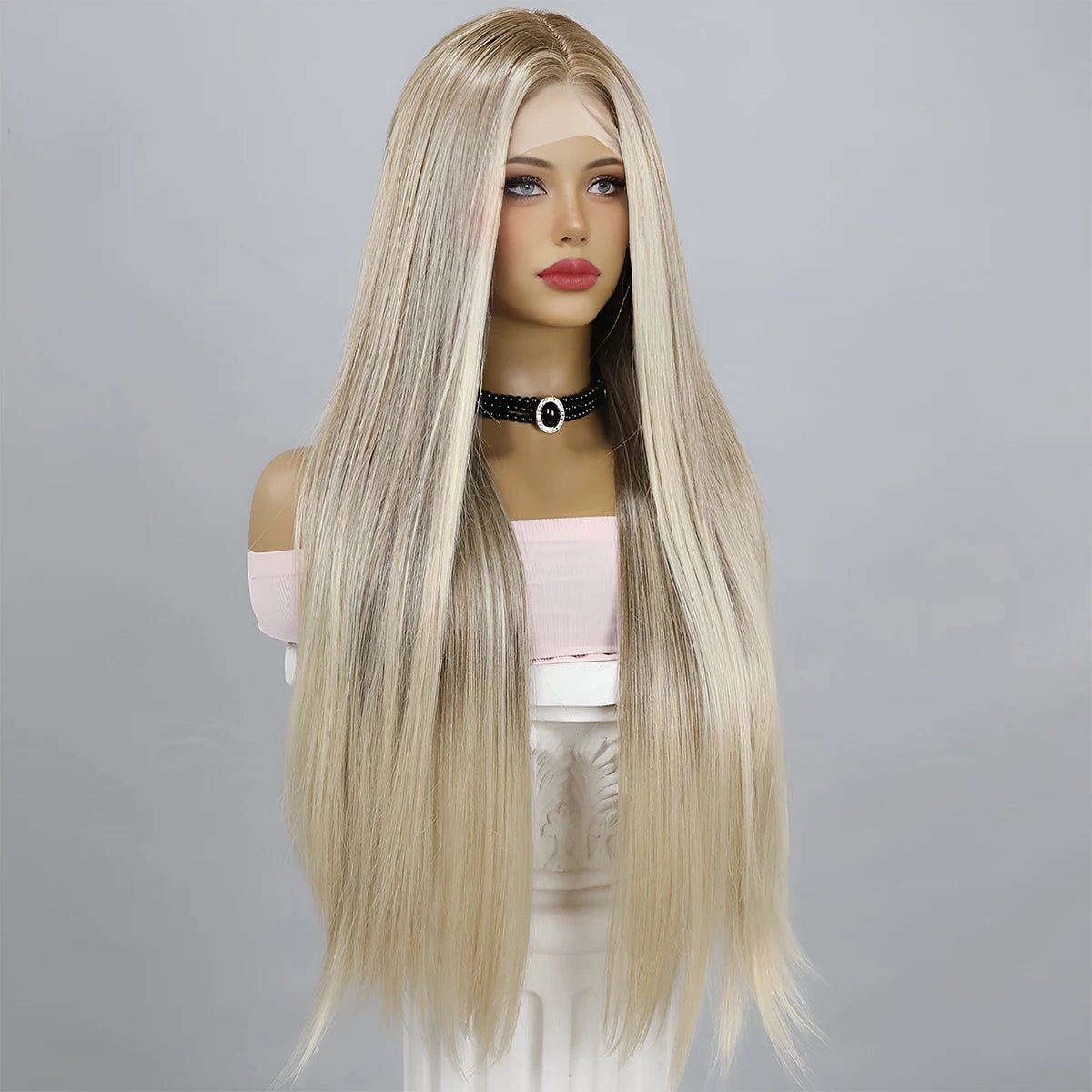 Natural Silver Gray Gradient Lace Front Wig - HairNjoy