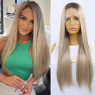 Ombre Ash Blonde Lace Front Wigs - HairNjoy