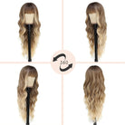 Ombre Blonde Curly Wig with Bangs - HairNjoy