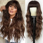 Ombre Blonde Curly Wig with Bangs - HairNjoy