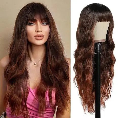 Ombre Blonde Curly Wig with Bangs - HairNjoy