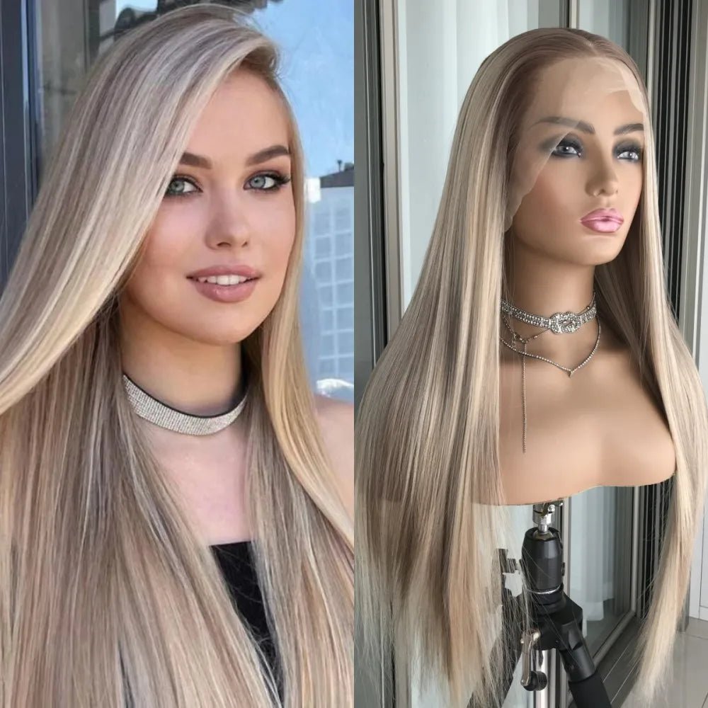 Ombre Blonde Straight Lace Front Wig - HairNjoy