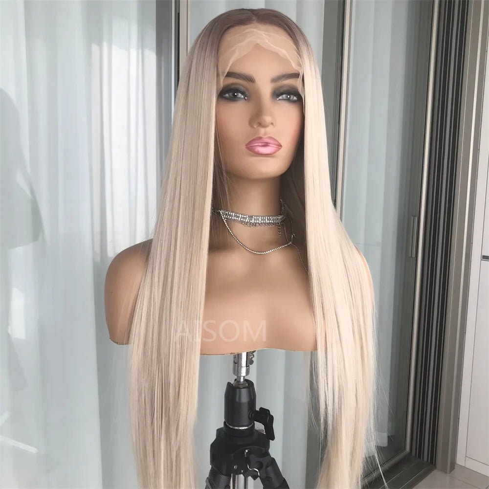 Ombre Blonde Straight Lace Front Wig - HairNjoy