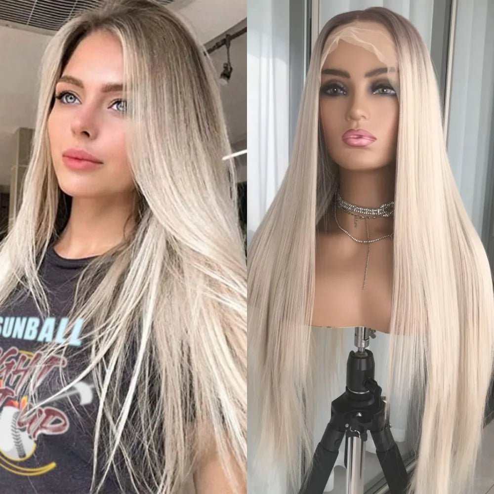 Ombre Blonde Straight Lace Front Wig - HairNjoy