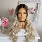 Ombre Blonde Wavy Deep Part Lace Front Wig - HairNjoy
