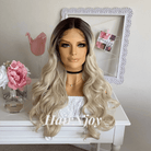 Ombre Blonde Wavy Deep Part Lace Front Wig - HairNjoy