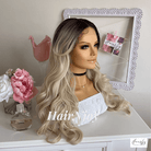 Ombre Blonde Wavy Deep Part Lace Front Wig - HairNjoy
