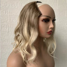 Ombre Blonde Wavy U Part Human Hair Wig - HairNjoy