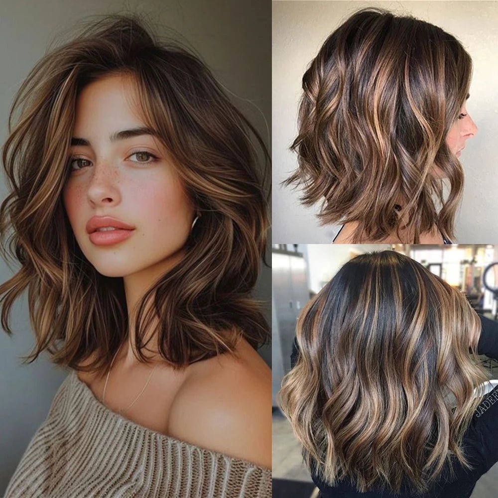 Ombre Bob Wavy Lace Wig - HairNjoy