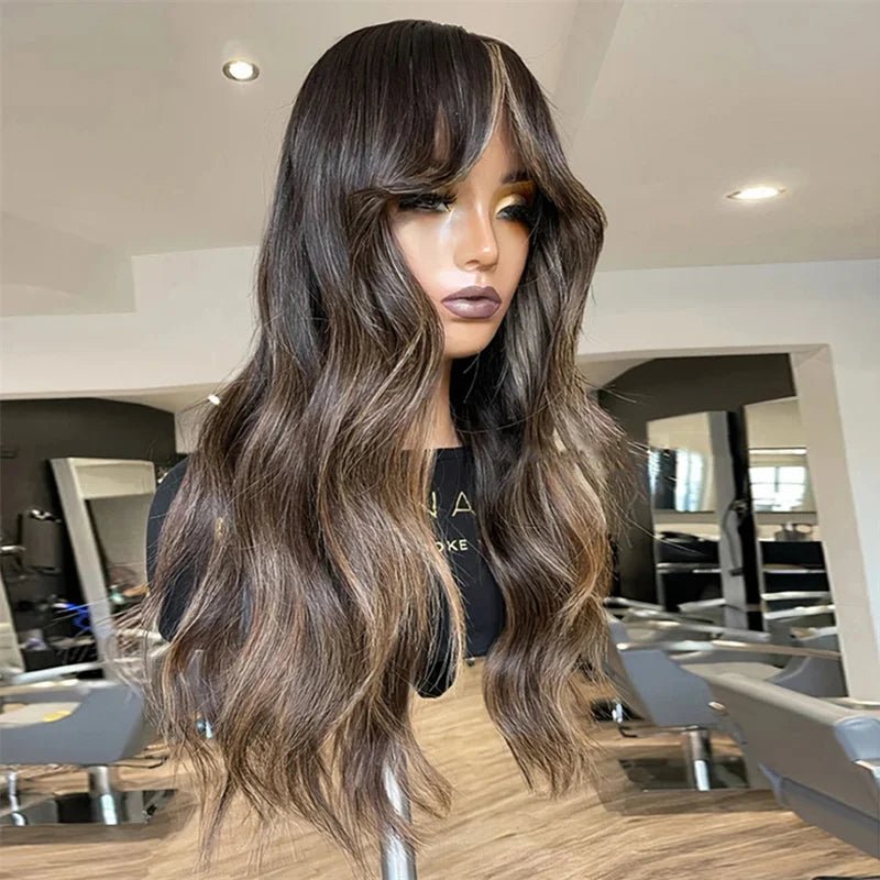 Ombre Brown Body Wave Human Hair Wig - HairNjoy