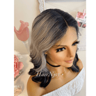 Ombre Grey Black Lace Front Wig - HairNjoy