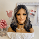 Ombre Grey Black Lace Front Wig - HairNjoy