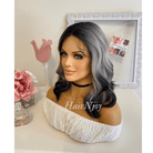 Ombre Grey Black Lace Front Wig - HairNjoy