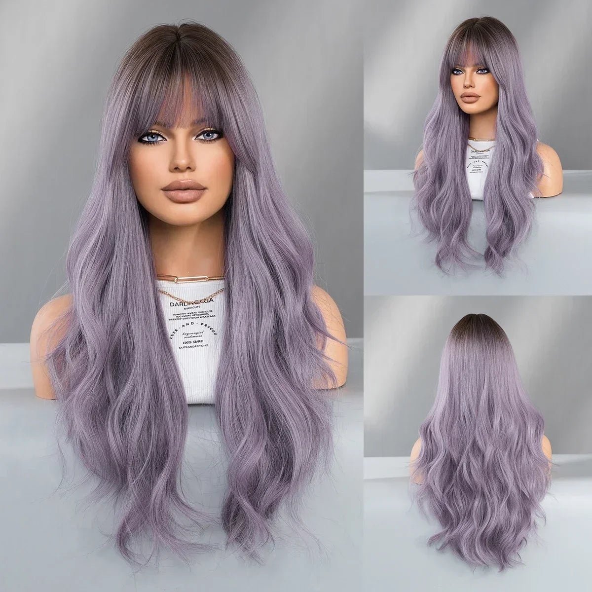 Ombre Purple Lace Front Wig - HairNjoy