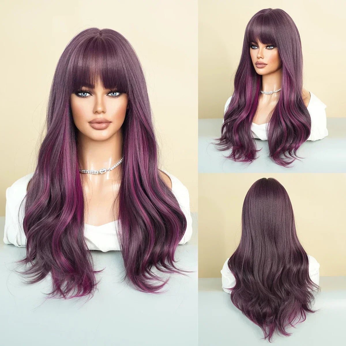 Ombre Purple Lace Front Wig - HairNjoy