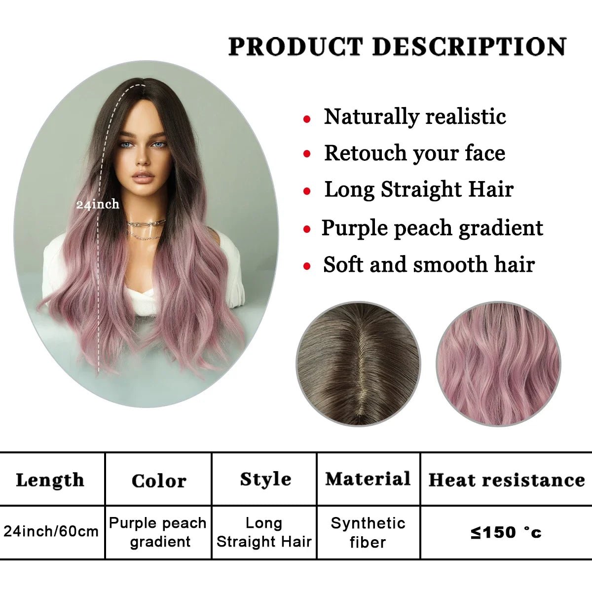 Ombre Purple Lace Front Wig - HairNjoy