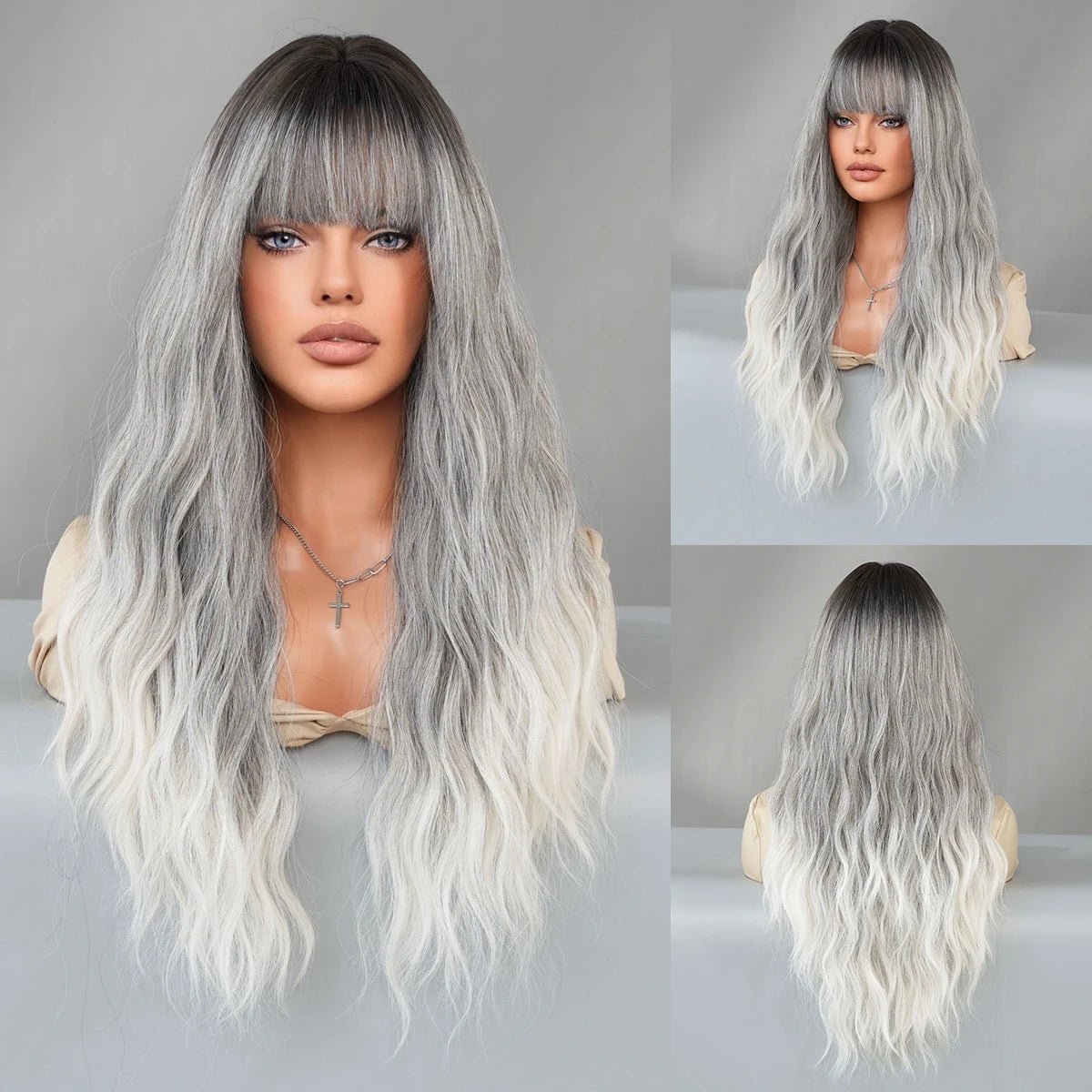 Ombre Soft Synthetic Wig with Bangs - HairNjoy