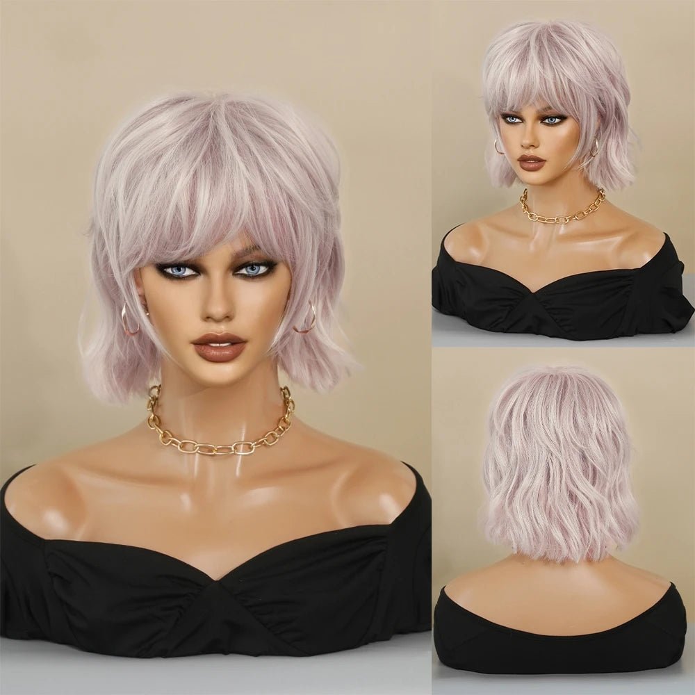 Pink Silver Bob Wig - HairNjoy