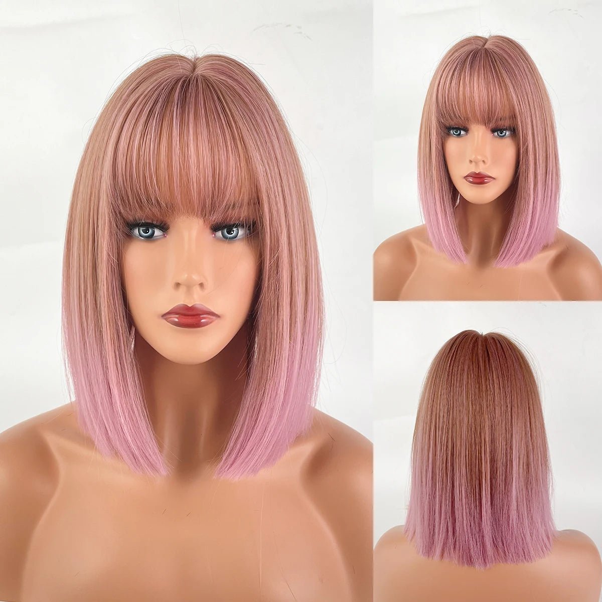 Pink Silver Bob Wig - HairNjoy