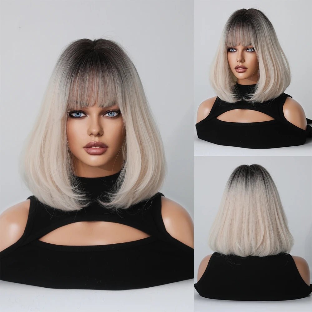 Pink Silver Bob Wig - HairNjoy