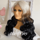 Platinum Blonde & Black Body Ombre Wig - HairNjoy