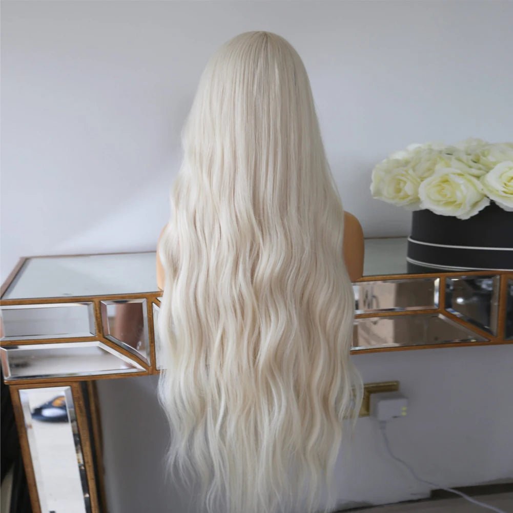 Platinum Blonde Full Lace Wavy Human Hair Wig - HairNjoy