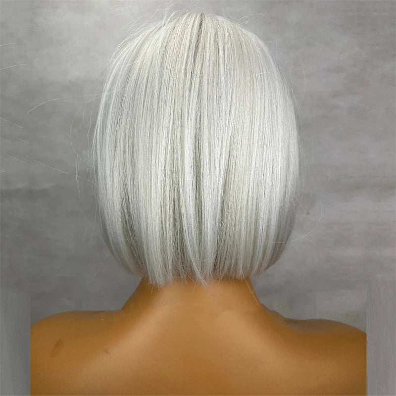 Platinum Blonde Short Bob Wig - HairNjoy