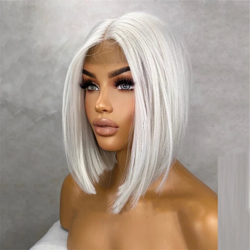 Platinum Blonde Short Bob Wig - HairNjoy