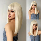 Platinum Blonde Synthetic Straight Wig - HairNjoy