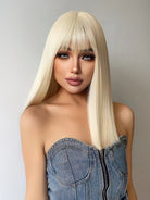 Platinum Blonde Synthetic Straight Wig - HairNjoy