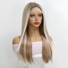 Platinum Gradient Long Straight Hair - HairNjoy