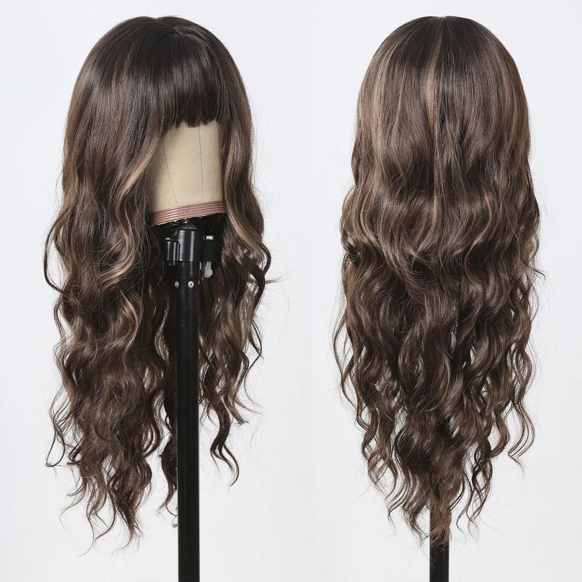 Premium Quality Brown Highlight Synthetic Hair Wig - HairNjoy