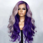 Purple Highlight Human Hair Wig - HairNjoy